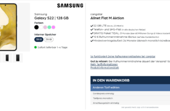 starmobile: Samsung Galaxy S22 + Libratone ONE Style Portable Bluetooth Speaker + congstar Allnet Flat M mit 22 GB LTE für 22,00 € / Monat + 169,90 € einmalig
