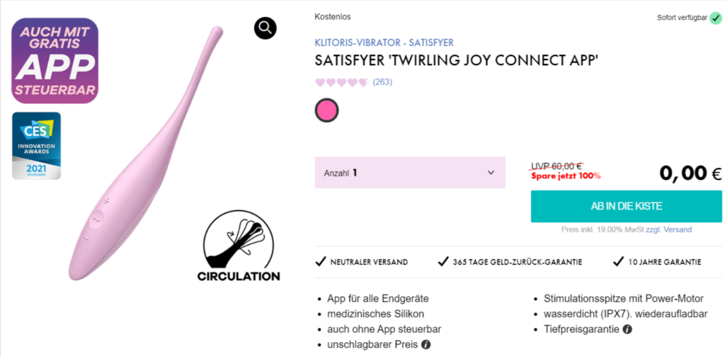 Satisfyer Twirling Joy Bluetooth Tip-Vibrator