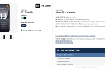 starmobile: Xiaomi 13 + Libratone ONE Style Portable Bluetooth Speaker + congstar Allnet Flat M mit 22 GB LTE für 22,00 € / Monat + 319,90 € einmalig