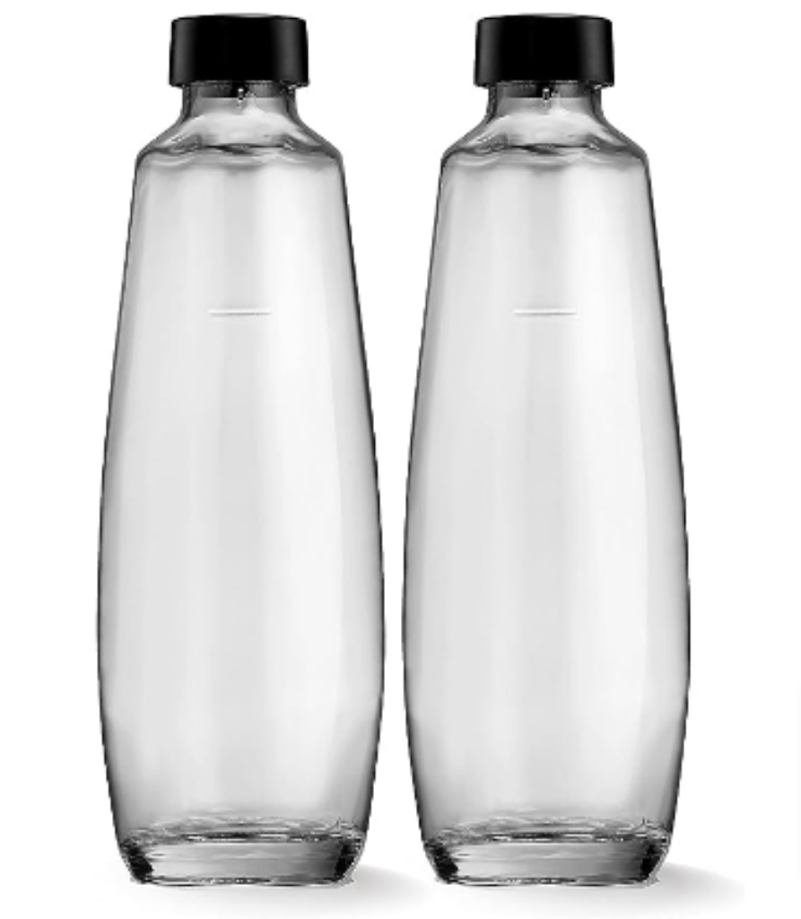 Amazon De Sodastream Bipack Liter Glasflaschen Kompatibel Mit Duo Xl Carbonator Schwarz X X
