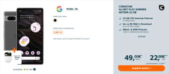 Google Pixel a + Google Pixel Buds A Series + congstar Allnt Flat mit GB LTE