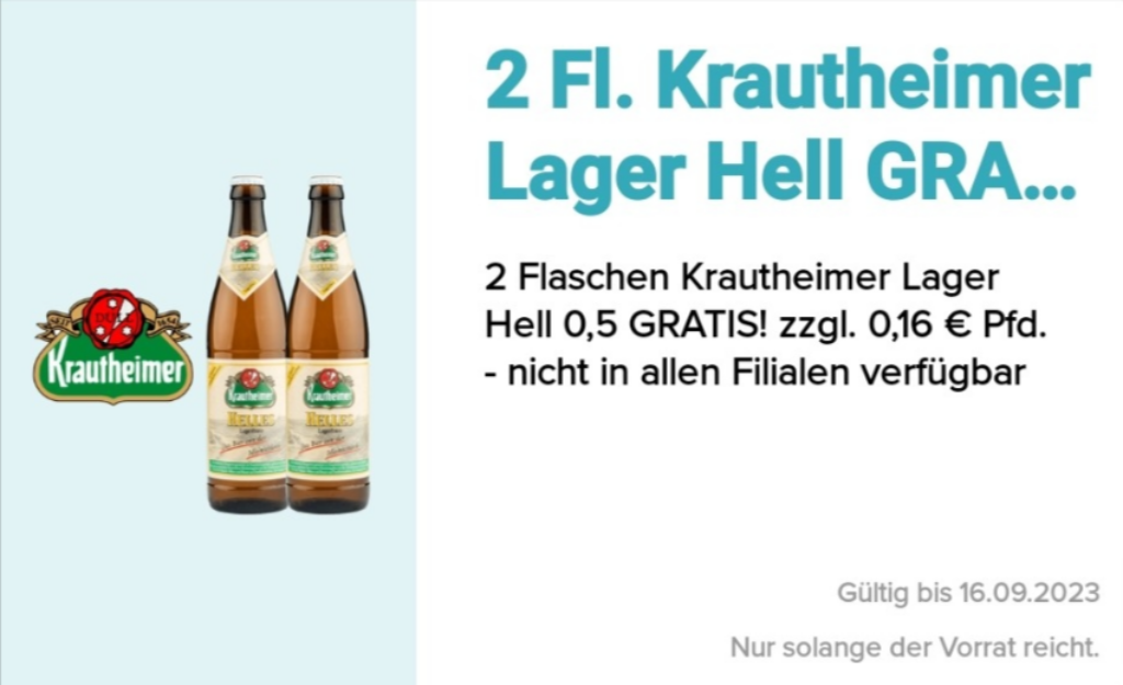 Gratis Flaschen Krautheimer Lager Hell In Der Logo App
