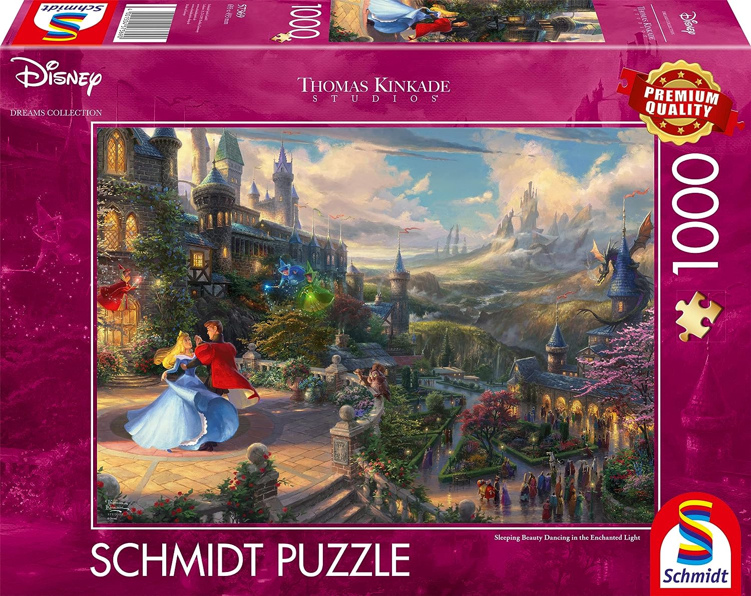 Schmidt Spiele 58423 Puzzle Thomas Kinkade: Benjamin Blümchen Allo Zoo Di Neustadt - 1000 Pezzi, Dimensioni 69,3x49,3 Cm, Per Adulti E Ragazzi Dai 12 Anni