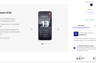 DEINHANDY: Xiaomi 13 5G + o2 Mobile M Boost 50 GB 5G für 39,99 € / Monat + einmalig 51,93 €
