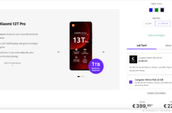DEINHANDY: Xiaomi 13T Pro + congstar Allnet Flat 20 GB LTE für 22,00 € / Monat + einmalig 421,94 €
