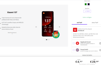 DEINHANDY: Xiaomi 13T + Xiaomi Redmi Pad SE + Vodafone Smart Entry 20 GB 5G für 29,99 € / Monat + einmalig 51,93 €