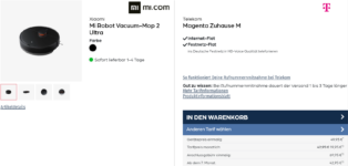 Xiaomi Mi Robot Vacuum Mop Ultra + Telekom Magenta Zuhause M