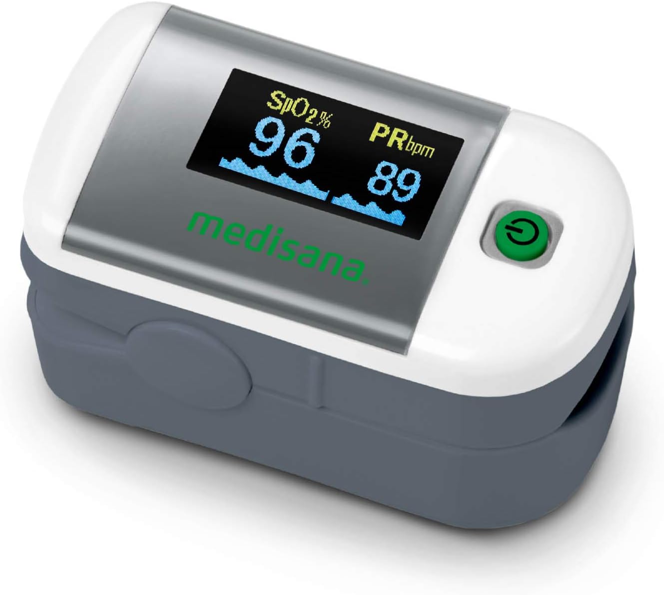 Medisana Pm Pulsoximeter (Messung Der SauerstoffsÃ¤ttigung Im Blut, Fingerpulsoxymeter Mit Oled Display Und One Touch Bedienung)