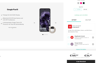 Google Pixel + Vodafone Smart Lite Spezial GB G