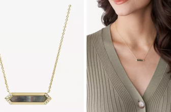 Kette Val Black and Gold Anhänger Perlmutt schwarz JF Watch Station