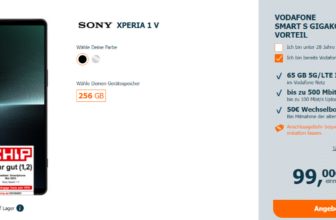 Sony Xperia v + Vodafone Smart S mit GigaKombi GB G