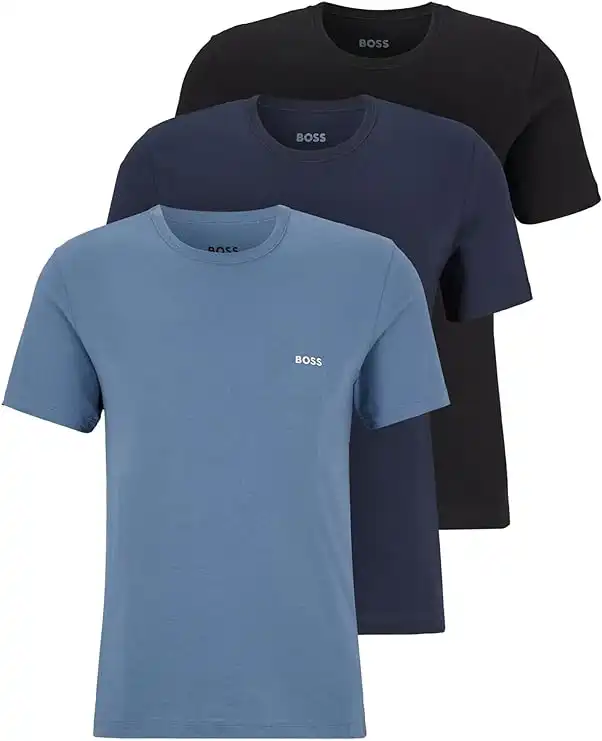 BOSS Herren T-Shirt Im Doppelpack – Hochwertige Baumwolle, Gerader Schnitt Mit Logo-Stickerei