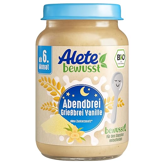 Alete Bio Gläschen Abendbrei Grießbrei Vanille Alete Bio Gläschen Abendbrei Grießbrei Vanille