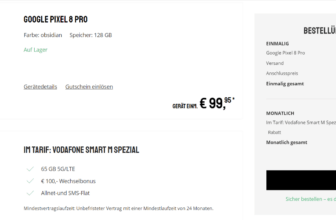 Google Pixel Pro + Vodafone Smart M Spezial GB G