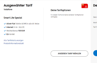 Samsung Galaxy Z Flip5 + Vodafone Smart Lite Spezial 35 GB 5G für 34,99 € / Monat + 181,54 € einmalig