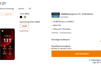 Saturn Tarifwelt: Xiaomi 13T + freenet Telefonica green LTE 12GB für 14,99 € / Monat + einmalig 88,94 €