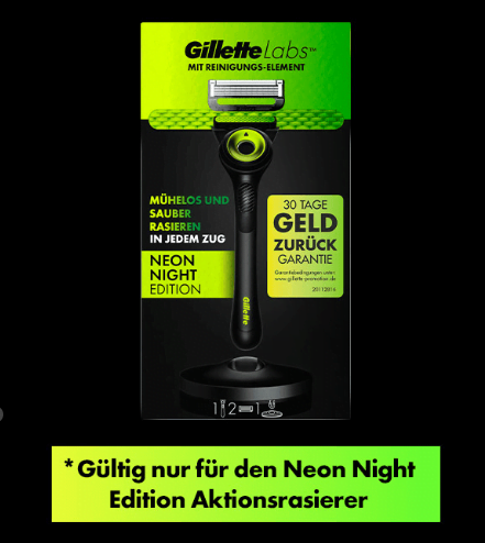 GilletteLabs Neon Night Rasierer – Geld-zurück-Aktion!