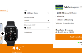 Saturn Tarifwelt: Honor 90 + Honor Watch 4 + Telefonica green LTE 12GB für 14,99 € / Monat + 88,94 € einmalig