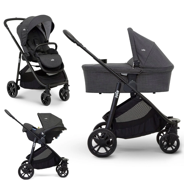 joie kinderwagen 3 in 1 versatrax e trio pavement dunkelgrau