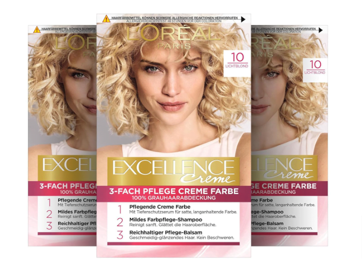 L'Oréal Paris Excellence Creme Haarfarbe, Dunkelblond (6) | Deckt 100% Weiße Haare Ab | Mit Hyaluronsäure & Keratin