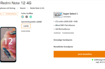 Saturn Tarifwelt: Xiaomi Redmi Note 12 4G + Super Select S 10 GB für 9,99 € / Monat + einmalig 35,94 €