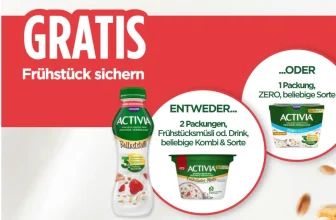 Activia GRATIS testen 2025 – Cashback für Aktion für Müsli, Drinks & Zero