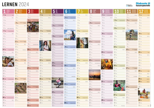 Der Gratis Jahresplaner 2024 der Diakonie Katastrophenhilfe