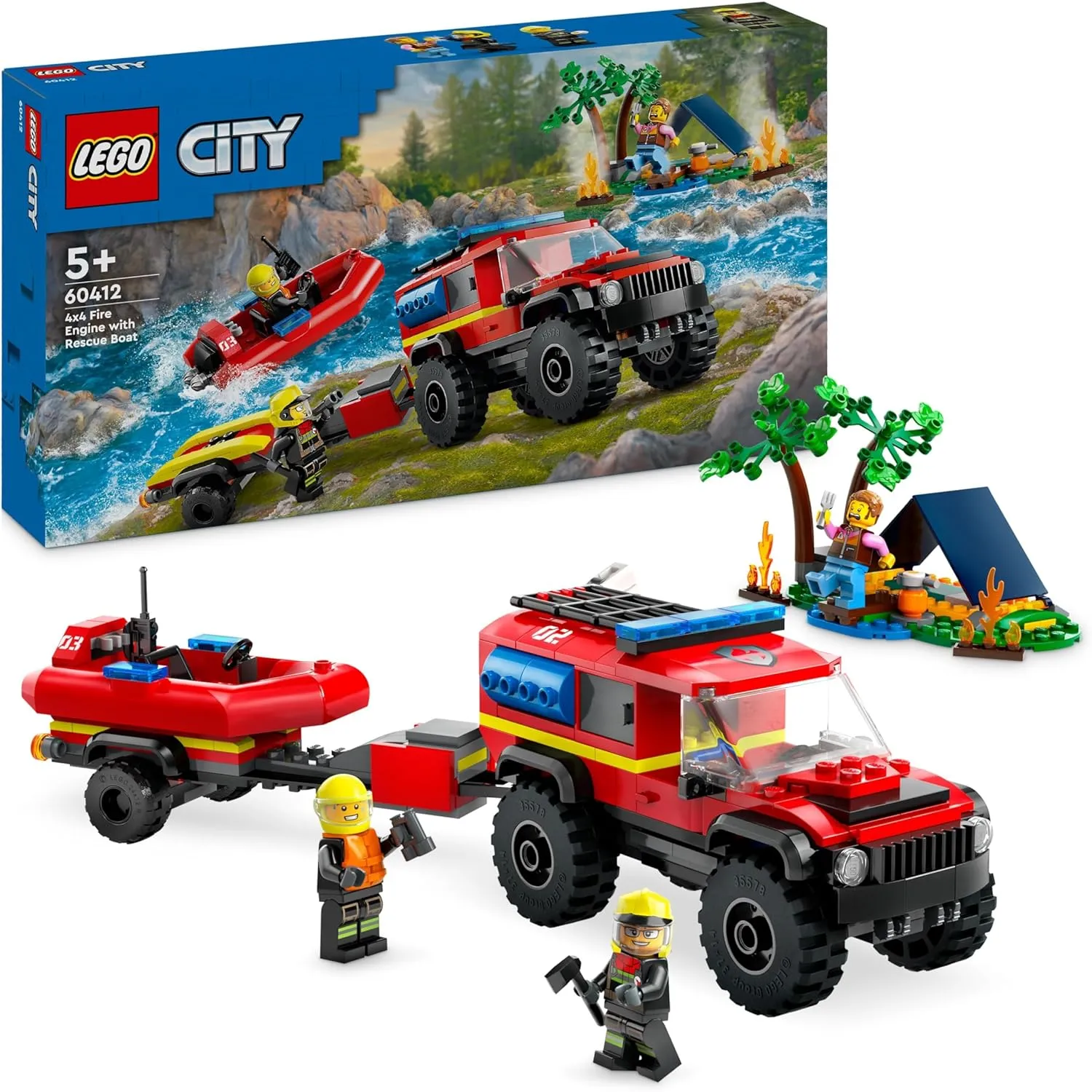 LEGO 60412 City Feuerwehrgeländewagen mit Rettungsboot für 17,99 € inkl. Prime-Versand