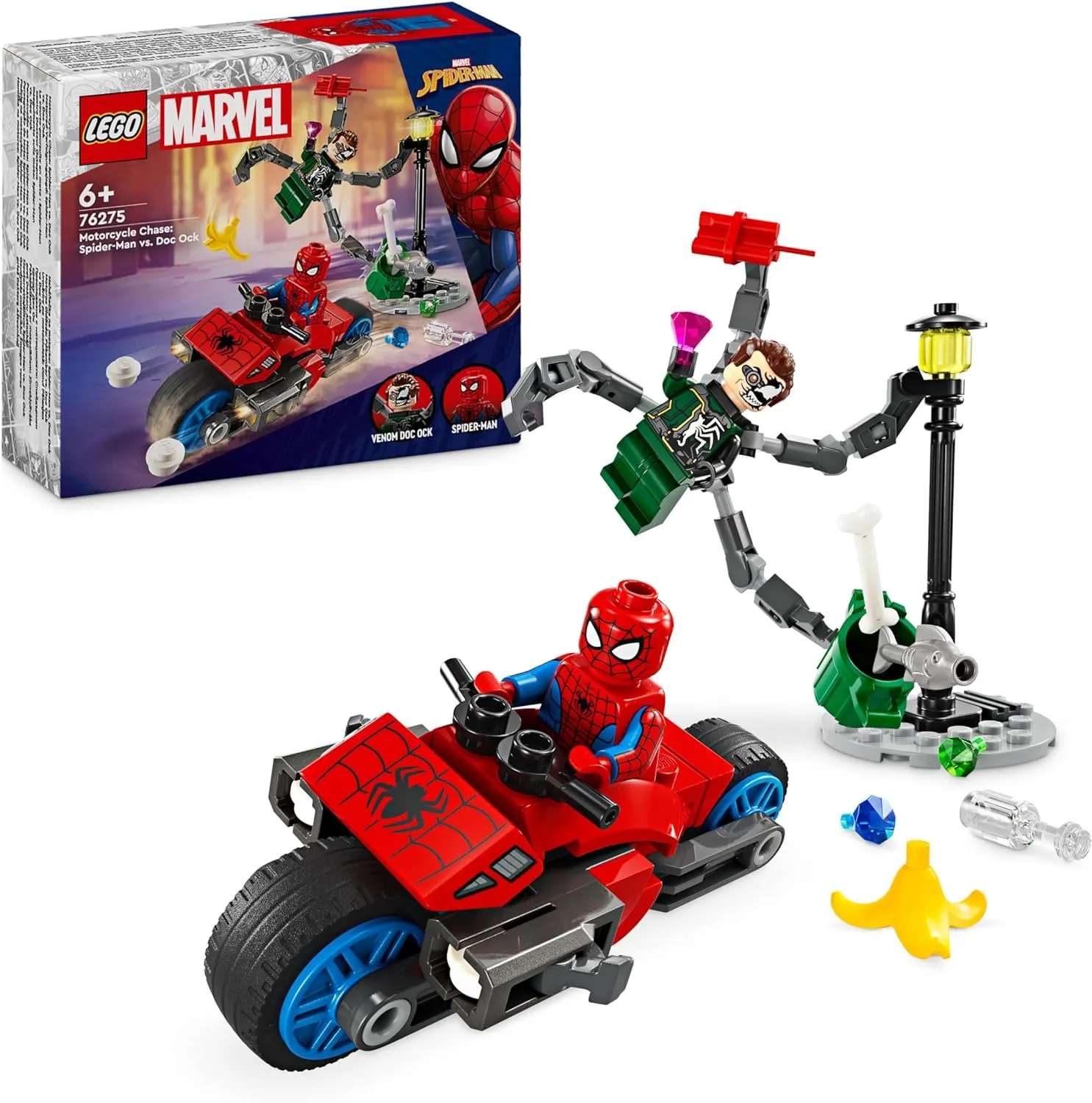 Lego Marvel Motorrad-Verfolgungsjagd Spider-Man Vs. Doc Ock