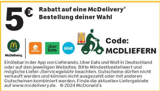 Kann Man Bei Lieferando Mcdonalds Gutscheine Einlösen 5,00 € Rabatt bei McDonald’s McDelivery ab 10,00