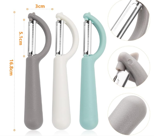 3 Stück Sparschäler, 16,8×3cm Schäler Universalschäler für Obst und Gemüse für 3,99 € inkl. Prime versand