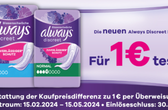 Always Discreet für 1€ testen [neues Design]
