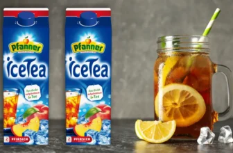 Flasche Pfanner Eistee vor Lidl-Logo