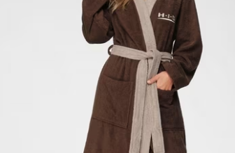 H-I-S-Unisex-Bademantel-Hannes-Langform-Walkfrottee-Kimono-Kragen-Gürtel-für-Damen-Herren-lang-mit-Taschen-S-3XL