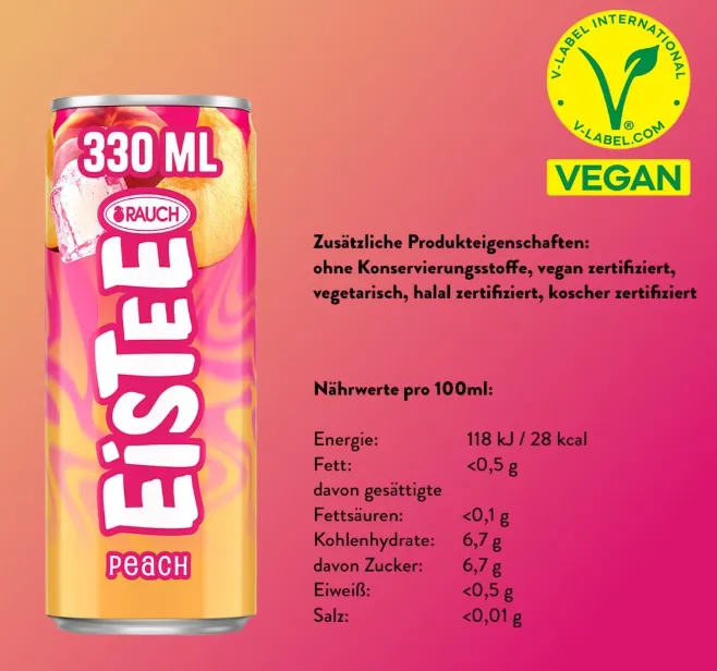 RAUCH Eistee Peach Erfrischendes Getraenk aus Schwarztee und Hagebutte Optimal Durstloescher fuer Tee Trinker Hohe Schnäppchen, Deals Und Rabattcodes Des Tages - Rauch Eistee Peach