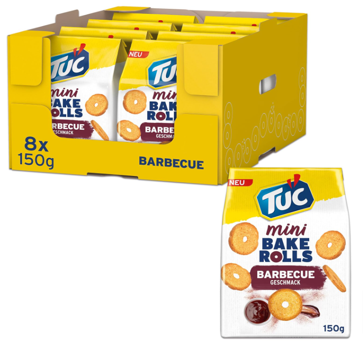 TUC Mini Bake Rolls Barbecue 8 x 150g ab 9,53 € inkl. Prime-Versand (statt 19,99 €)