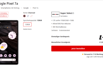 MediaMarkt Tarifwelt: Google Pixel 7a + Super Select S 10 GB LTE für 9,99 € / Monat + 35,94 € einmalig