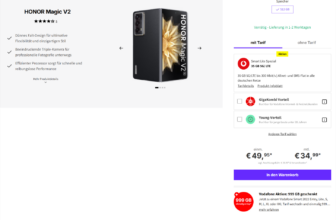 DEINHANDY: Honor Magic V2 + Vodafone Smart Lite Spezial 35 GB 5G + 999 GB einmalig für 34,99 € / Monat + einmalig 96,93 €