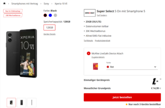 Sony Xperia 10 VI+ McAfee LiveSafe Device Attach + Super Select S