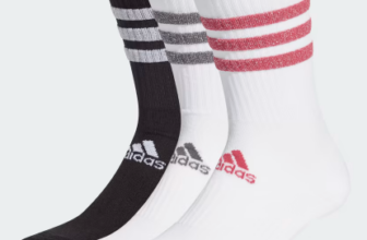 Glam 3-Streifen Cushioned Sport Crew Socken 3 Paar Weiss GH7542 03