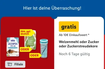 Lidl Plus-App Adventskalender – am 01.12.: Gratis Zucker, Mehl oder Streudekore sichern