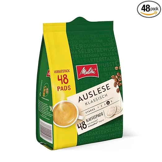 Melitta Auslese klassisch gemahlener Röstkaffee in Kaffee-Pads 48 Pads ab 4,49 € inkl. Prime-Versand