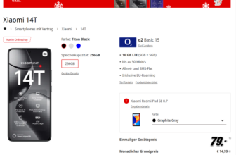 MediaMarkt Tarifwelt: Xiaomi 14T + Xiaomi Redmi Pad SE 8.7 + Xiaomi Vacuum Cleaner G20 Lite + o2 Basic 15 mit 10 GB LTE für 14,99 € / Monat + 98,94 € einmalig