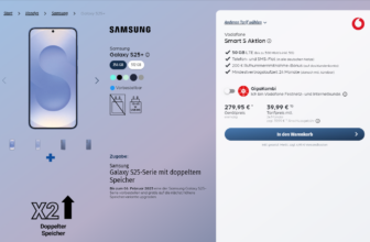 starmobile: Samsung Galaxy S25 Plus + Telekom WiZ WLAN LED-Lampe E27 + Vodafone S 50 GB 5G für 39,99 € Monat + 324,89 € einmalig