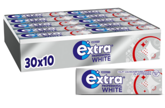 Extra Professional White Zuckerfreier Kaugummi, Multipack mit 30×10 Dragees ab 17,97 € inkl. Prime Versand (statt 28,50 €)