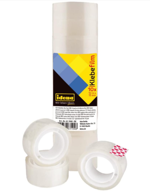 10er-Pack Idena 631040 Klebefilm (15 mm x 10 m) für 1,49 € inkl. Prime-Versand (statt 3 €)