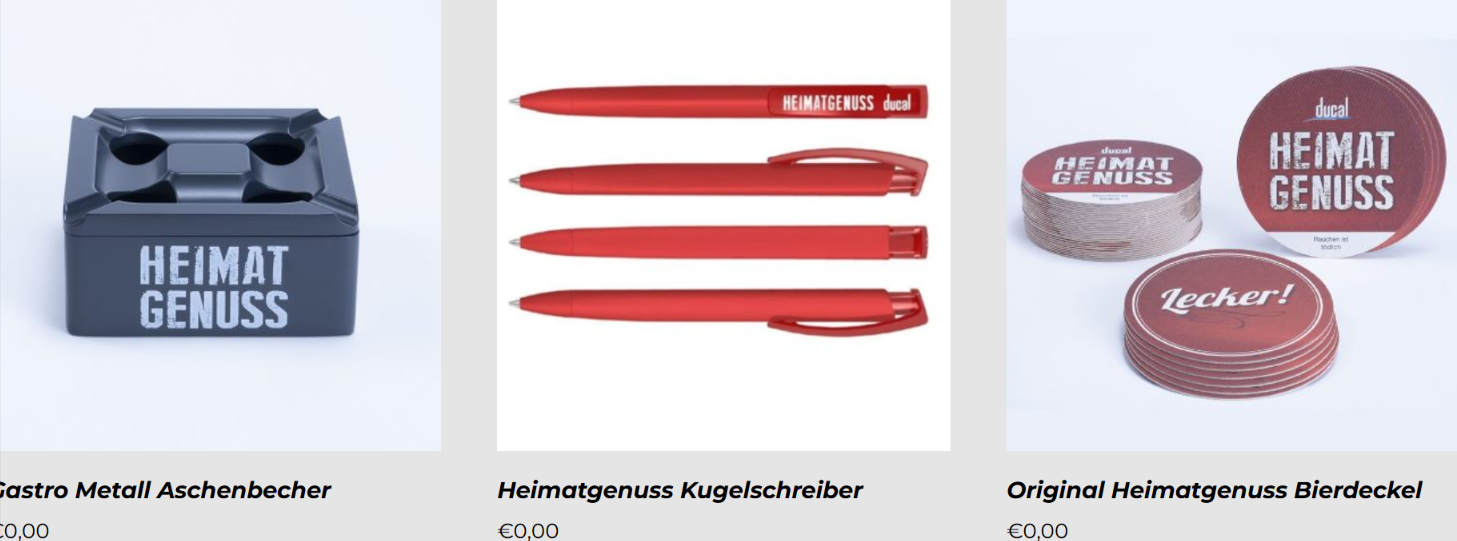 Gratis Für Gastro in Rheinland-Pfalz Saarland: Kugelschreiber / Bierdeckel / Metall Aschenbecher von Ducal