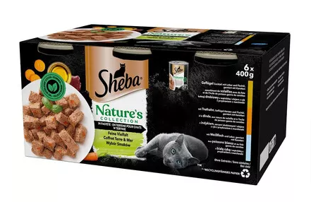 24*400g  SHEBA Nature’s Collection Eine Auswahl an Geschmacksrichtungen Geflügelcocktail für 29,72 € inkl. Versand statt 64€