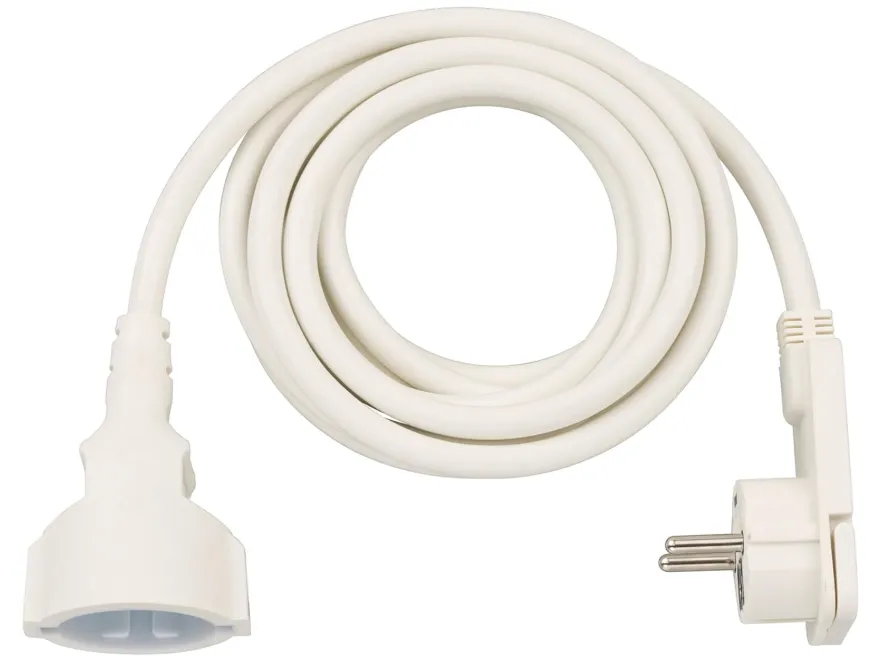Brennenstuhl Qualitäts-Kunststoff-Verlängerungskabel mit Flachstecker (Verlängerungskabel flach für innen mit 3m Kabel) weiß für 3,99 € (statt 9,39€)