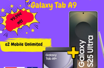 Samsung Galaxy S25 Ultra mit 512GB Speicher + Galaxy Tab A9+ WiFi (99€) + o2 Mobile Unlimited on Demand Allnet- & SMS-Flat für 49,99€ mtl. + 200€ Wechselbonus!